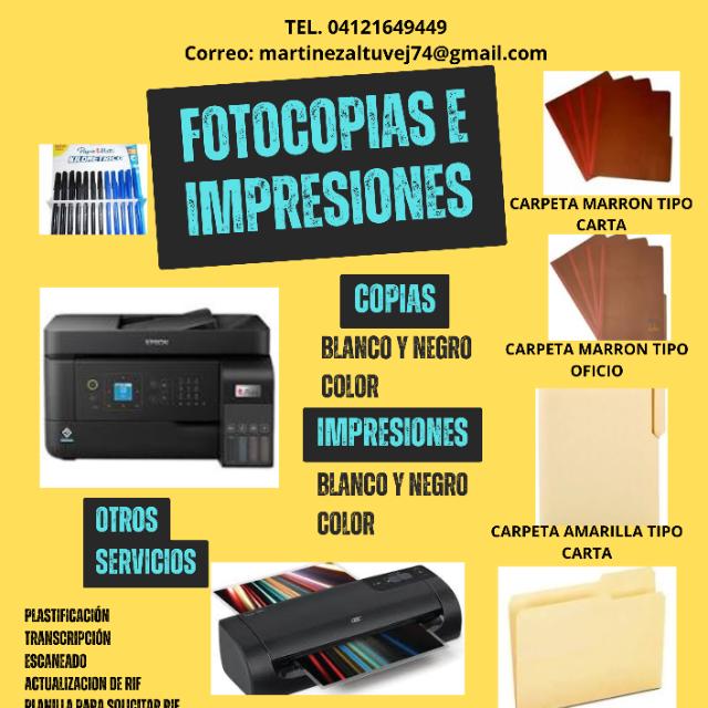Impresiones y fotocopias