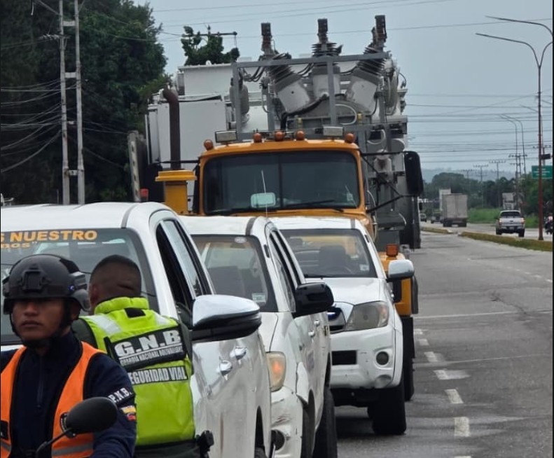 El gigante eléctrico ya está en Barinas: transformador móvil de 40 MVA avanza rumbo a Socopó