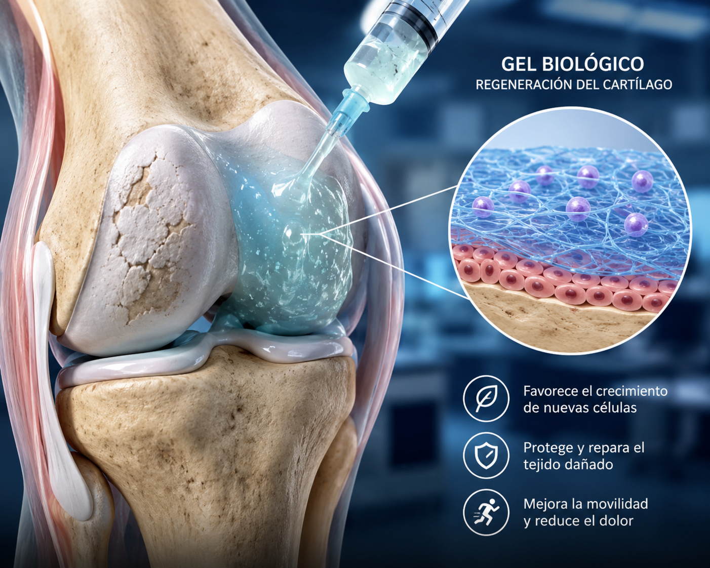 ¿Adiós a las prótesis metálicas? Científicos desarrollan gel que podría ayudar a regenerar el cartílago de la rodilla