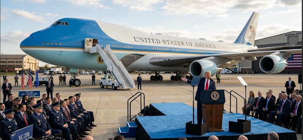 Trump presenta el nuevo Air Force One: un Boeing 747-8 valorado en 400 millones de dólares